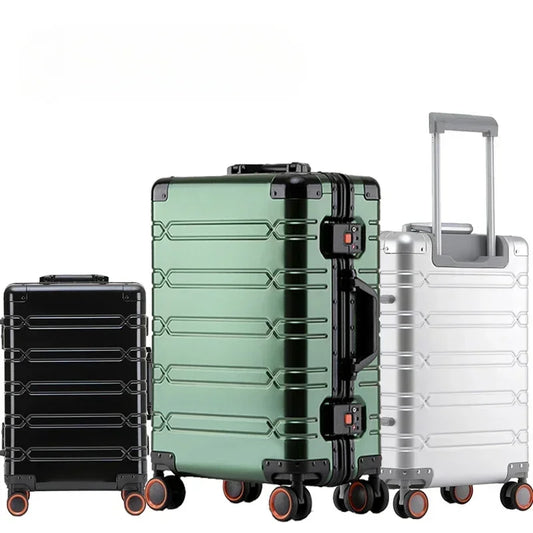 Trolley-Koffer mit großer Kapazität, Reisetasche, Reise-Koffer aus Aluminium-Magnesium-Legierung, Business-Rollgepäck.