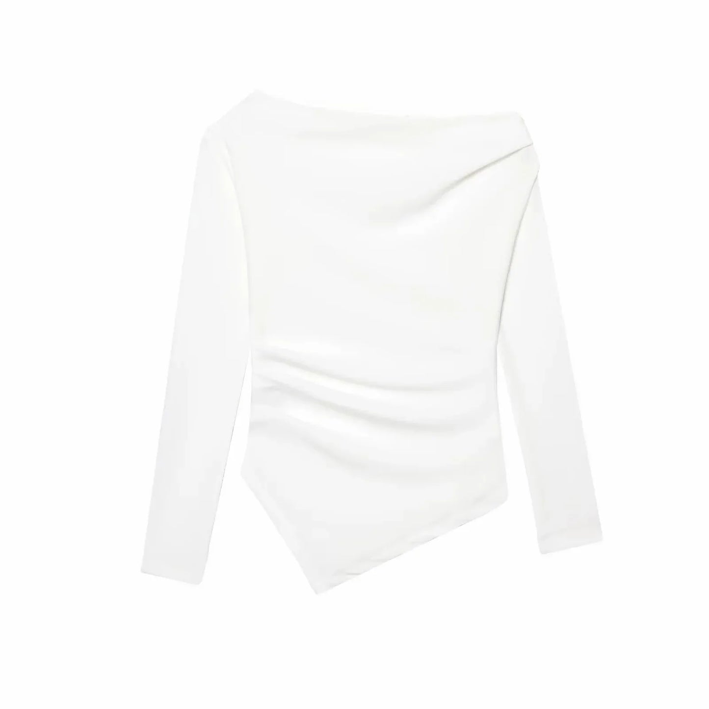 Asymmetric Short Top Woman Long SleevesTops Women Elastic Corset Top Female Streetwear Casual T-shirts Tops.