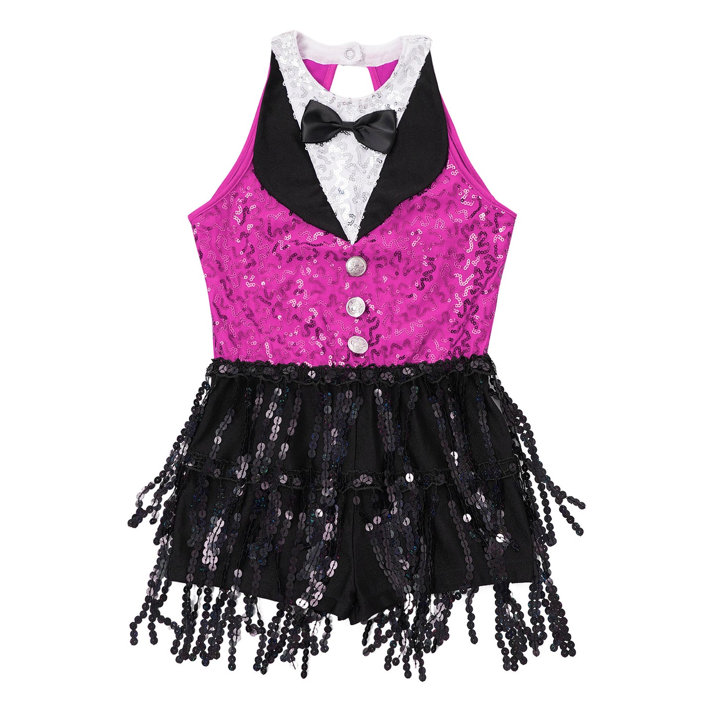 Kind Mädchen Ärmellose Glänzende Pailletten Quaste Boyshorts Kleid Latin Jazz Dance Cha-cha Samba Bühne Leistung Kostüm Dancewear