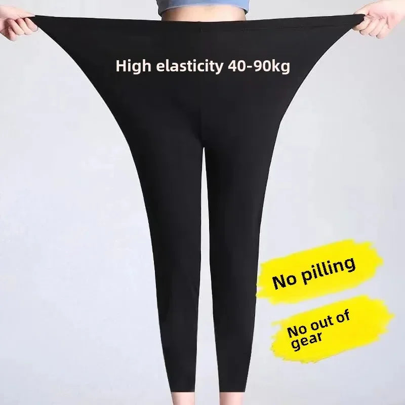 Hoch taillierte, dünne Leggings aus Modal-Baumwolle, Übergröße, Sicherheitshose, elastische Oberbekleidung, Leggings mit mittlerer Taille für Damen