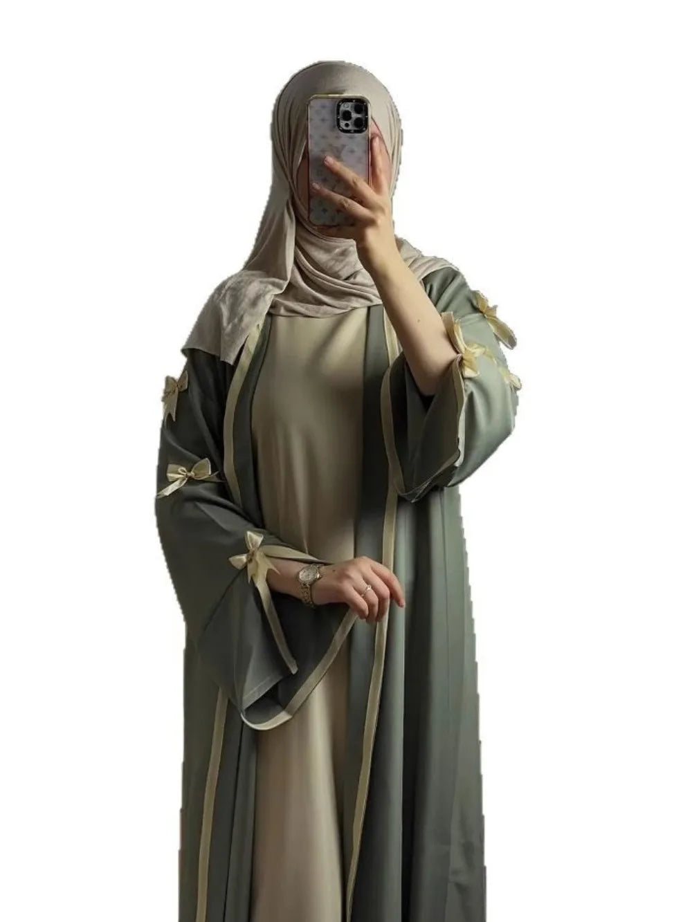 Eid Muslimischen Bogen Abaya Frauen Kleider Jalabiya Vestidos Largos Split Hülse Ramadan Marokko Dubai Lange Robe Party Islam Kaftan 2025