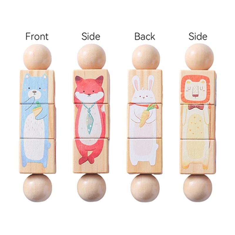 Baby Wooden Rotating Jigsaw Puzzle Hand bell Toy Baby Mobile Musical Rattle Toy Montessori Puzzle Game For Babies Newbaby Gift
