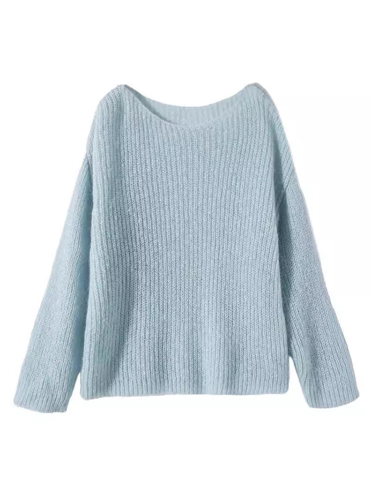 Elegante durchsichtige Frauen Pullover Pullover lose Jumper Herbst Winter weiche warme Frauen Strickwaren Pullover grundlegende solide Kaschmir Tops