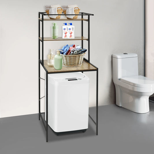 3-stufiges Aufbewahrungsregal für Waschmaschinen und Trockner, robustes Wäscheständer mit Bodenfach, Organizer-Ständer für Badezimmer, Waschküche