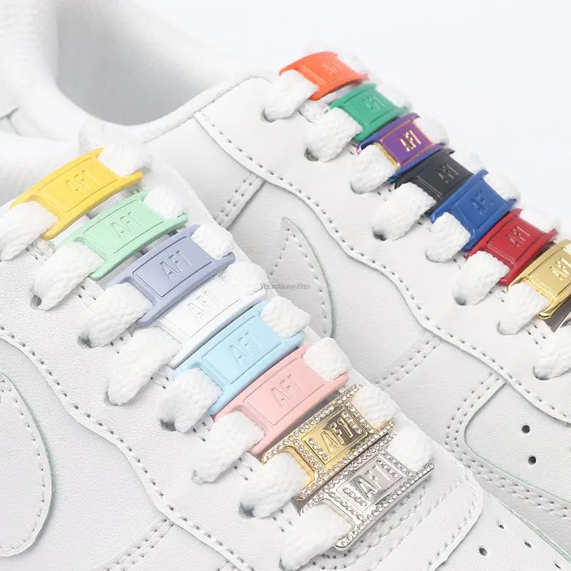 Original AF1 Schnürsenkel-Kombination, weiße flache Schnürsenkel und Schuhdekoration, Anzug, Sneaker, Schnürsenkel, Air Force One, Schuhzubehör