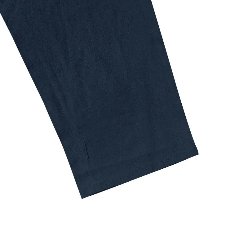 Frühling Sommer Dünne männer Casual Leinen Hosen Strand Stil Kordelzug Gerade Bein Lange Hosen Hochwertige Bequeme Passform