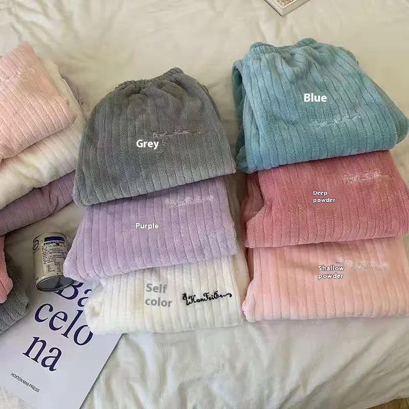 Winter frauen Neue Pyjamas Korallen Samt Casual Pyjamas Gepolsterte Loungewear Loungewear Sets Warme Kleidung Für Herbst Und Winter