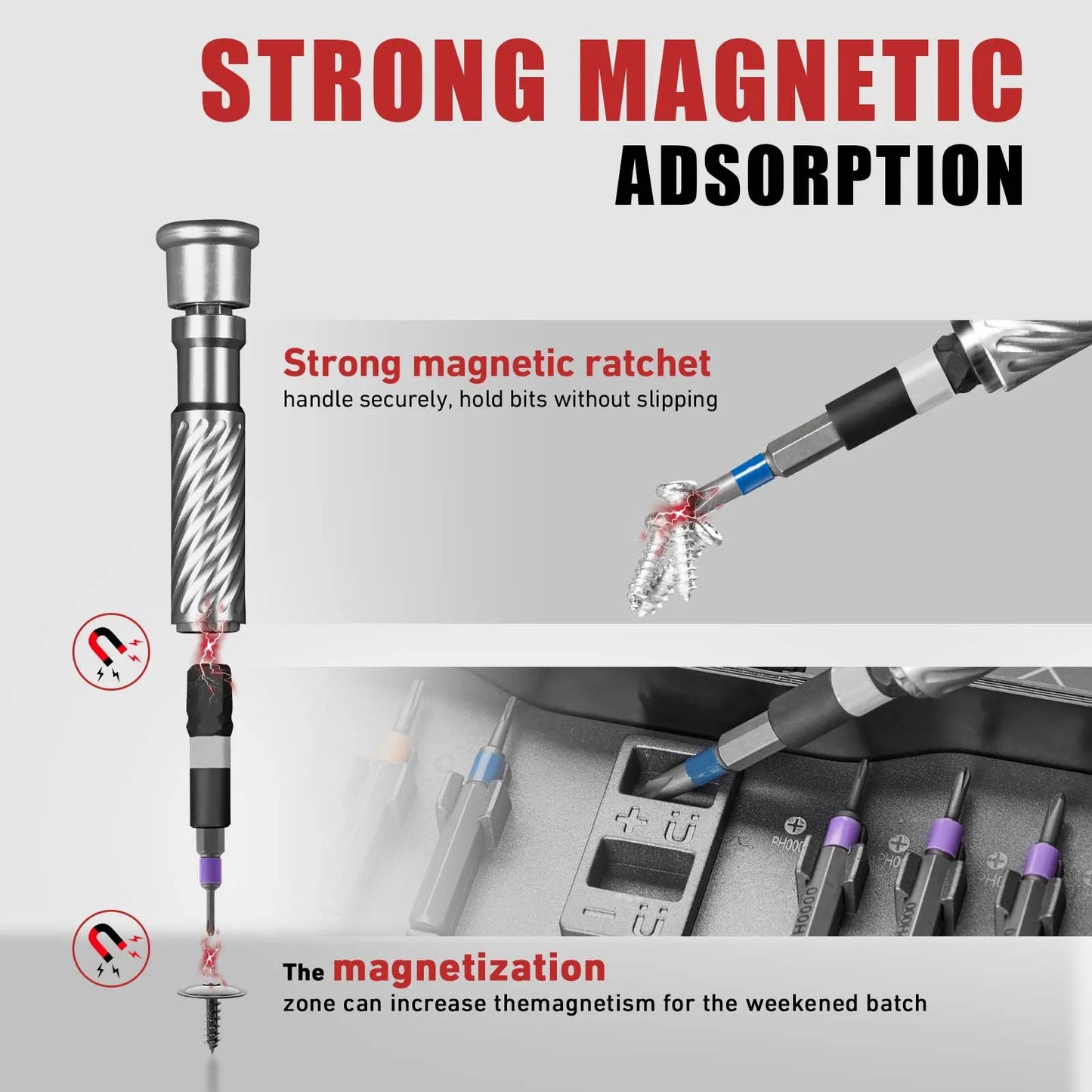 VMAN 66in1 Multifunktions-Ratschenschraubendreher-Set, mehrere magnetische Bits, Mini-Reparatur-Werkzeug-Set, Haushaltswerkzeug für PC und Schreibtisch usw.