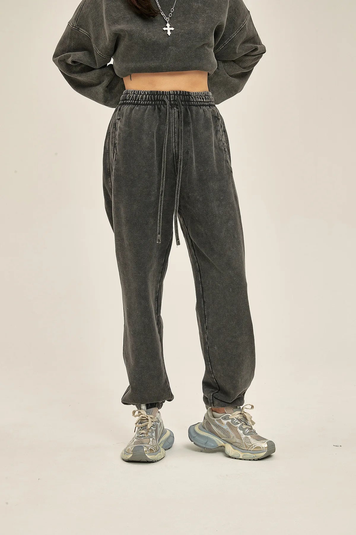 Vier Jahreszeiten Neue Mode Für Männer Casual Trendy Amerikanischen Gewaschen Gewachst Lose Einfarbig Hosen Gerade Jogger Hosen Männliche Hosen