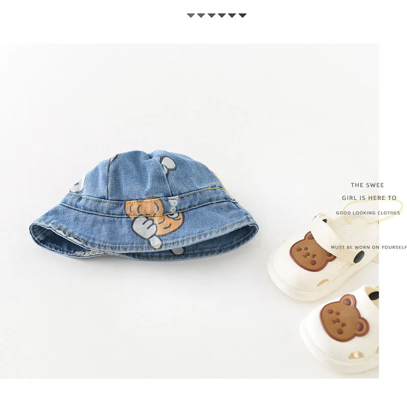 2 Stück Sommer Kinder Baby Denim Bodysuit und Mützen Anzüge einteilige Unisex Kleinkind Jungen Mädchen weiche Jeans Kleidung Jeans Sprung anzüge