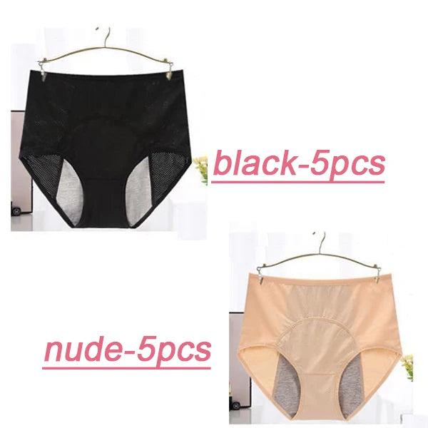 10pcs Leak Proof Menstrual Panties High Waist Women Period Underpants Plus Size 8XL Physiological Waterproof Briefs Wholesale