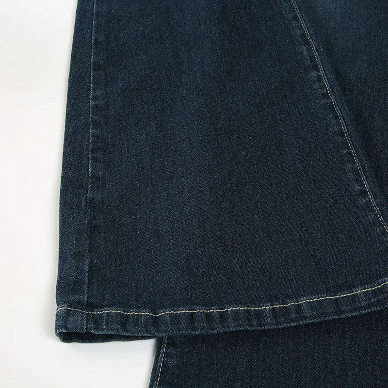 Vintage Y2K Flared Jeans Retro Button-up Low Rise Casual Denim Hose Harajuku 2000er Jahre Hose Basic Aesthetic Mom