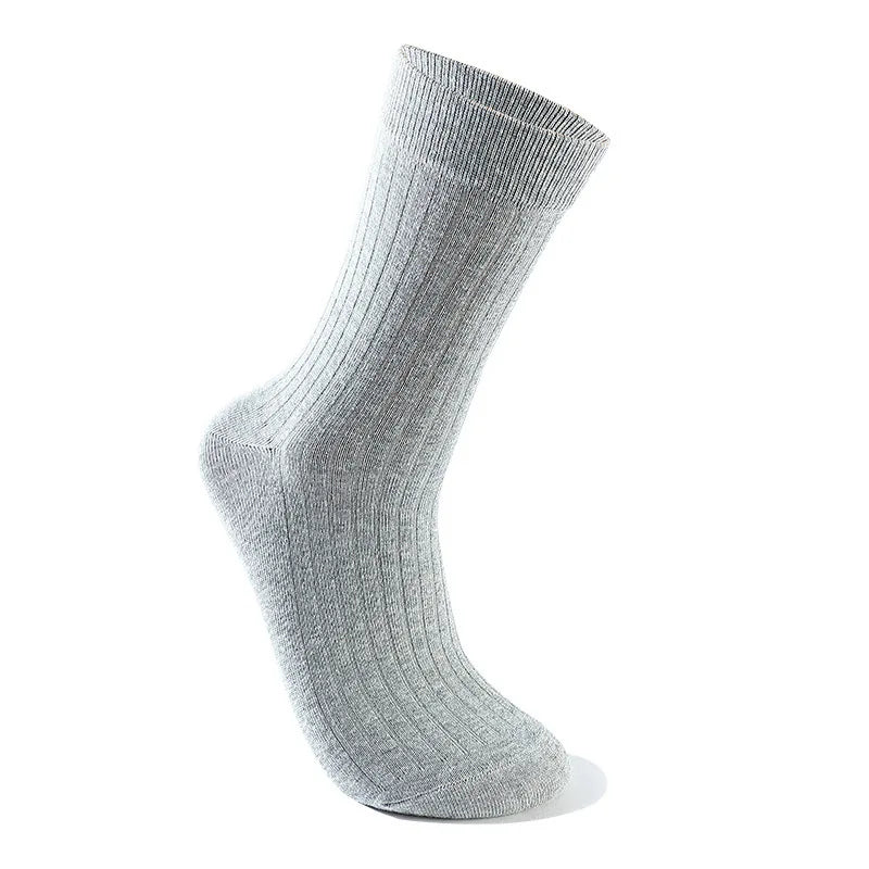 5 Pairs Socks Men's Mid-tube Sweat Absorption Business Sports Black Solid Color Stockings Autumn Winter Double Needle Breathable.