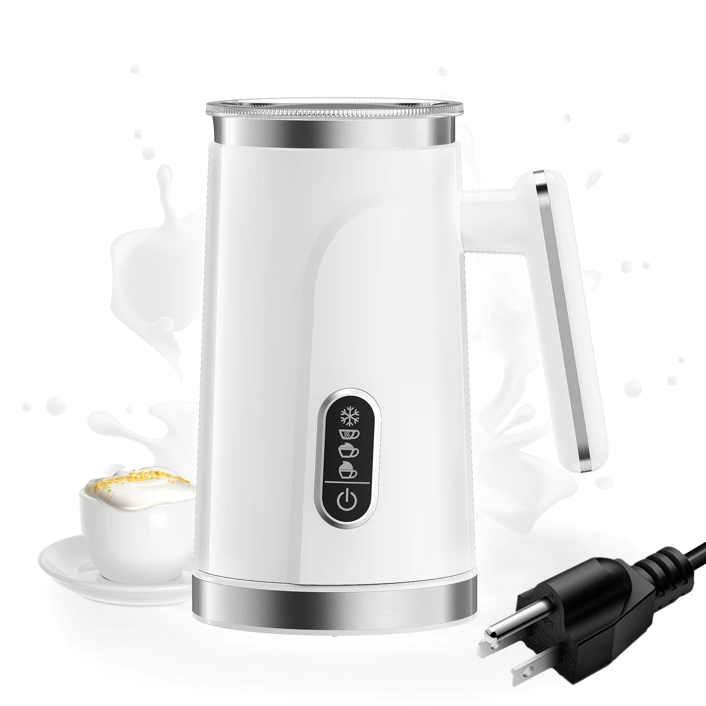 BioloMix,4 in 1 Automatic Hot and Cold Milk Frother Warmer for Latte, Foam Maker, Hot Chocolates, Cappuccino.