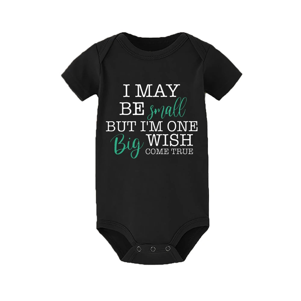 I May Be Amall But I'm One Big Wish Come Ture Baby Strampler Neugeborenen Body Kurzarm Overall IVF Success NICU Babykleidung