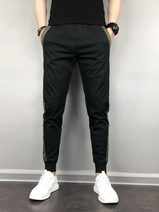 2023 Summer Men's Slim Fit Harajuku Style Lightweight Harem Pants Casual Trendy Korean Version Nine Point Length Mens Pants.