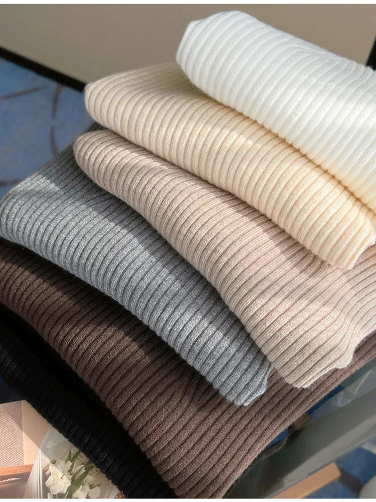 2025 grundlegende V-ausschnitt Chic Herbst Winter Pullover Frauen Weibliche Gestrickte Rippen Pullover Dünne Lange Hülse Badycon Hohe Qualität Pullover