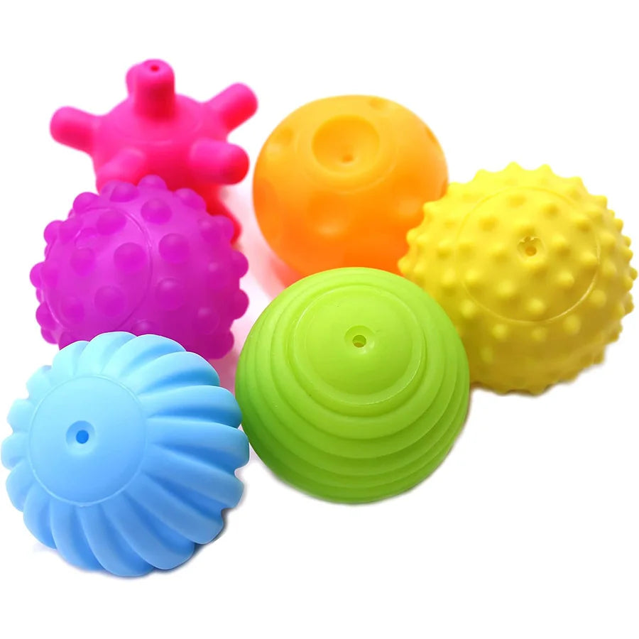 6PCS Textured Balls for Baby Sensory Play 6-12 Months, Activity Multi Soft Ball, Montessori Shower Toys for Toddlers 1-3 Years