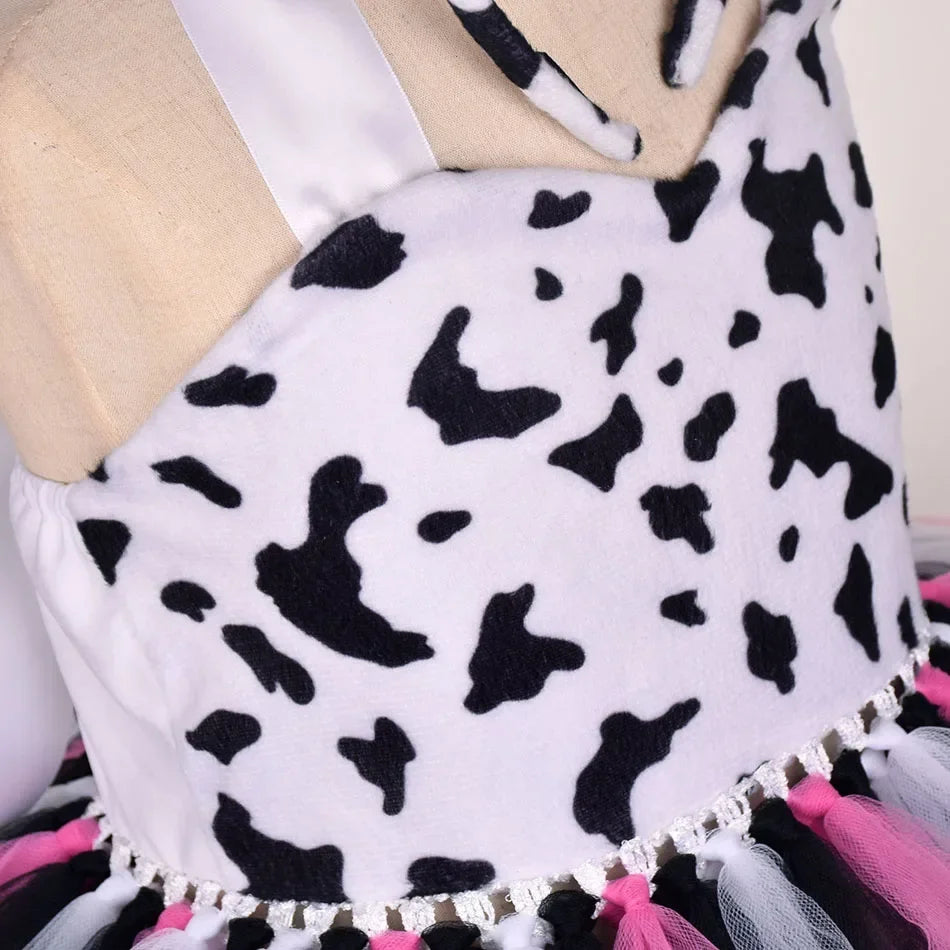 Halloween Tier Cosplay Kostüm für Kinder Wald Thema Kühe Tiger Giraffe Leopard Zebra Tutu Kleider Performance Tanz Sets