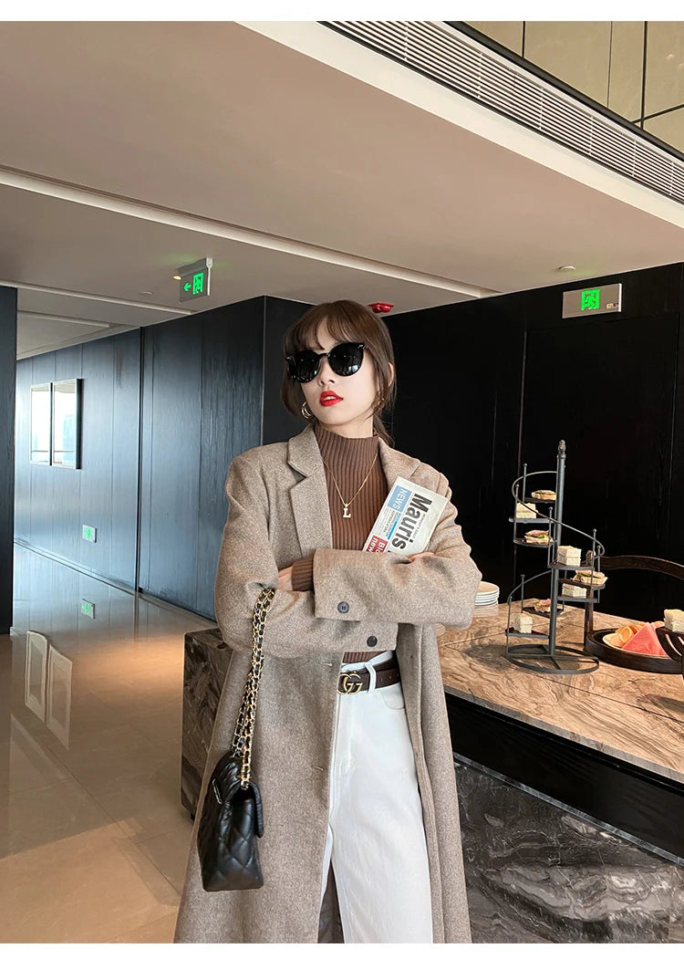 Winter Langarm Mock Neck Gestrickte Frauen Pullover Pullover Schlank Stricken Pullover Frauen Tops Blusas Mujer De Moda 2024 Blusa J995