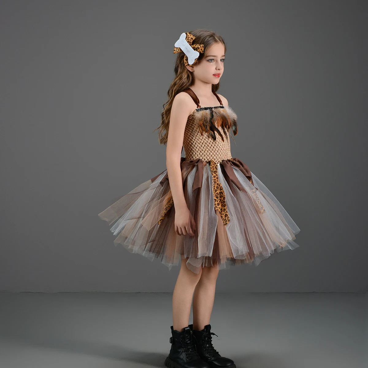Höhlenmädchen-Kostüm für Kinder, Halloween-Tutu-Kleid, wilder Mann, Baby, Cosplay, Geburtstag, Dschungel, Karneval, Party, Kleider, ausgefallenes Tutus-Outfit