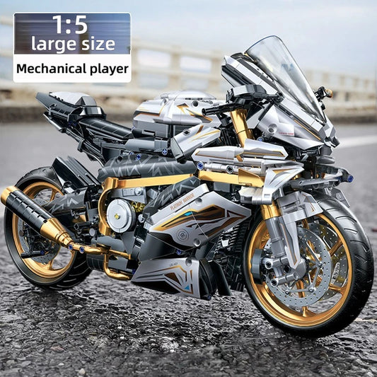 TOYLINX Alloy Motorcycle Desktop Decorations 2045PCS Racing Building Block Model Kid Toys Christmas Easter Festive Gift Giving.