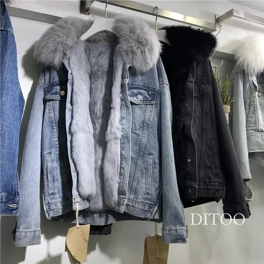 Frauen Denim Kosten Einreiher Taste Jacken Fleece Patchwork Strickjacke Taschen Oberbekleidung Casual Warm Solide Lose Fit.