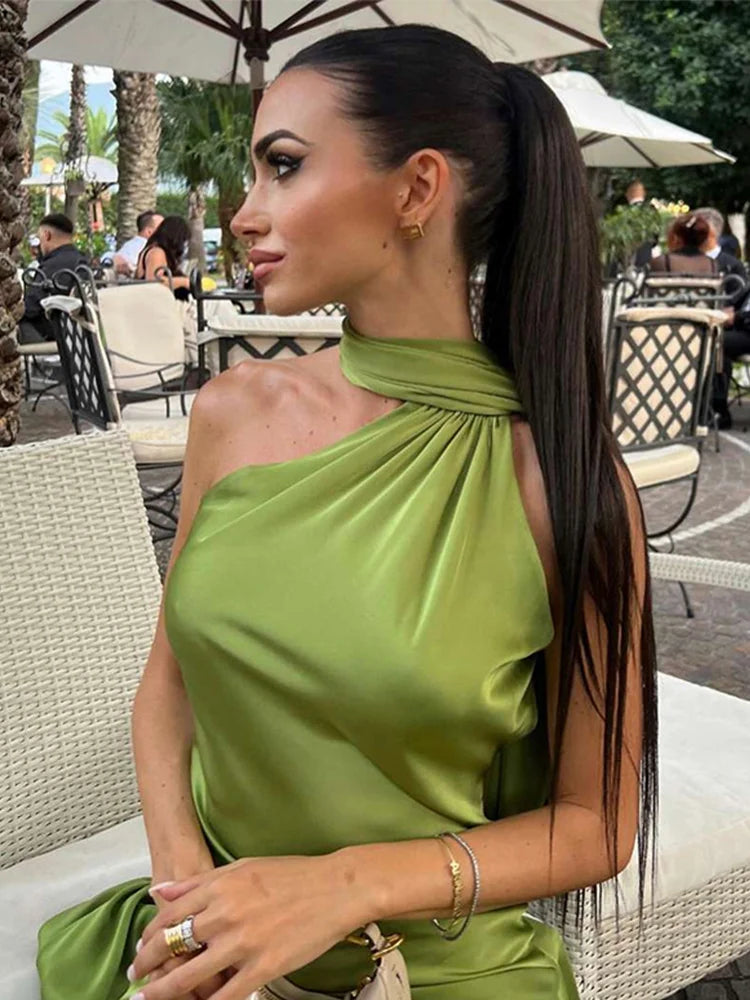 Elegante Feste Band Frauen Halfter Kleid Off Schulter Ärmellose Backless Dünne Weibliche Maxi Kleider 2025, Sommer Neue Chic Dame Robe