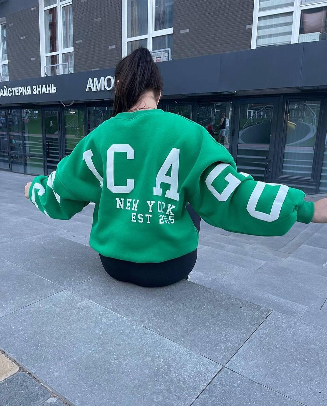 Combhasaki Damen Y2K Grunge Lose Pullover Sweatshirts Brief Drucken Lässige Verdickte Langarm Tops Herbst Hoodie Streetwear