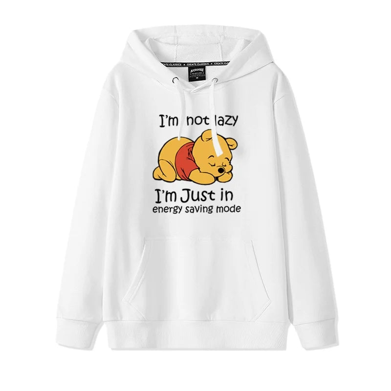 Cartoon Winnie the Pooh Mode einfacher Pullover Damen lockere und bequeme Kapuze vielseitige Paar Freundin Pullover Jacke