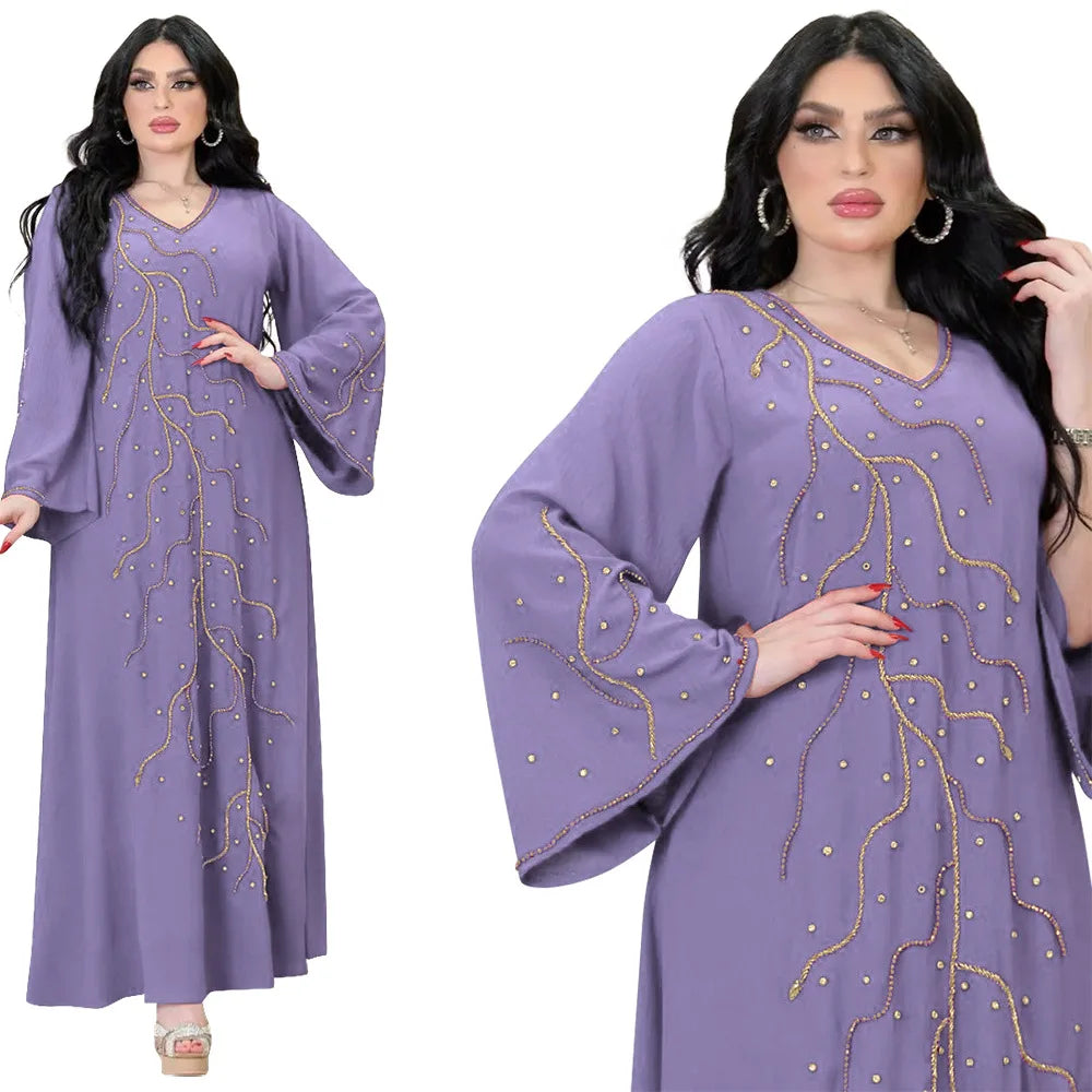 Kaftan Eid elegante muslimische Frauen Kleid Ramadan Party Dubai Abaya Truthahn Islam lange Abendkleider Musulmane elegante Vestidos