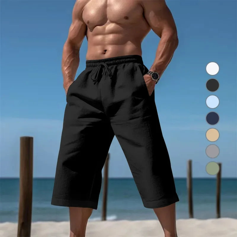 Grenzüberschreitende Sommer-lose und atmungsaktive Capri-Hose, Herrenmode, lässige, atmungsaktive Shorts, Jogginghose für Herren