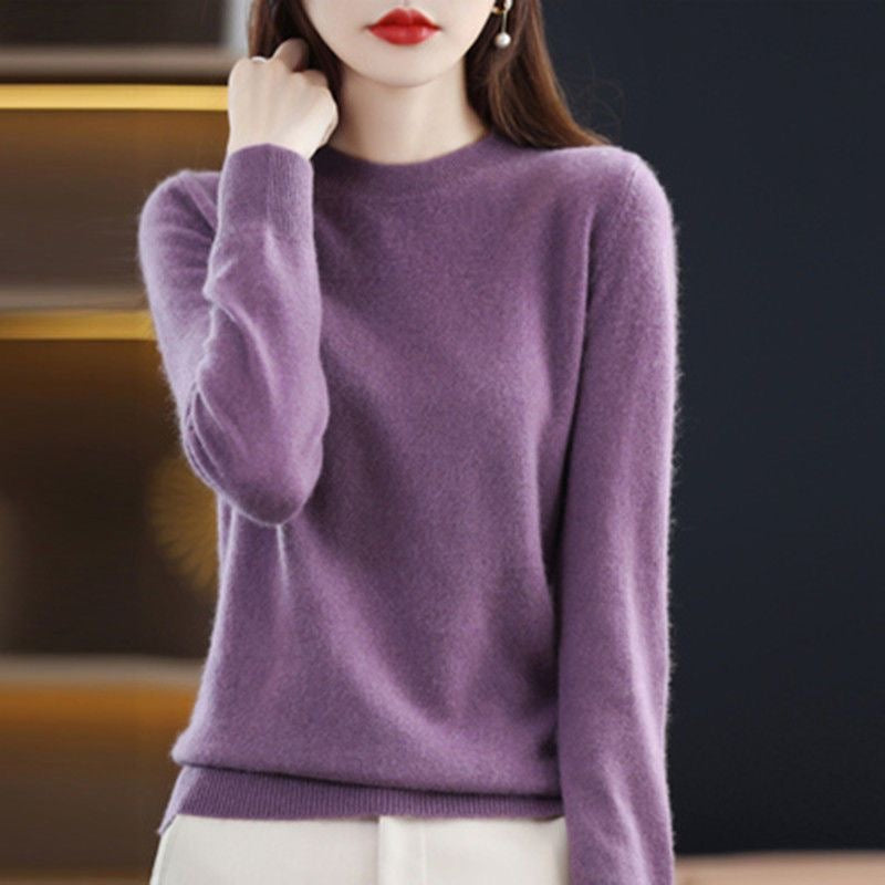 Frauen Pullover Oansatz Herbst Winter Grundlegende Pullover Warme Casual Pulls Jumper Koreanische Lange ärmeln Solide Strickwaren Bodenbildung Shirt