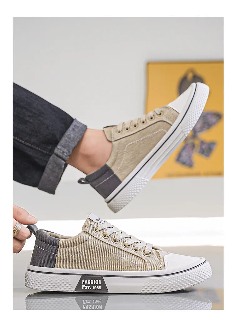 Atmungsaktive Herren-Skateschuhe aus Segeltuch mit weicher Sohle, lässige Turnschuhe, trendige, vielseitige, leichte, rutschfeste Slip-On-Sportschuhe, Größe 37–48
