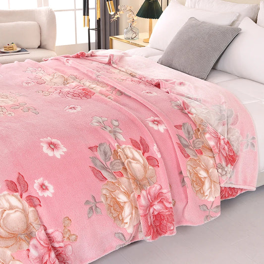 Bonenjoy 1pc Blanket Floral Style Bedspread Fleece Blanket Plaid Travel Shawl Sofa Nap Blankets Home Bedsheet manta.