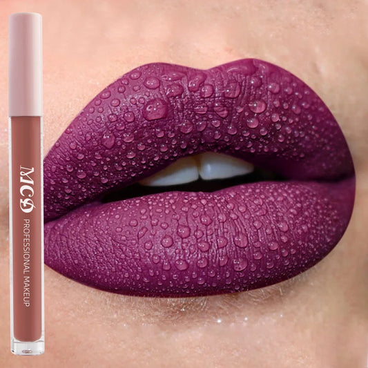 1PC Dark Brown Matte Velvet Lip Gloss Waterproof Liquid Lipstick Nude Brown Lips Korean Makeup for Lip Tint Lip Glaze Cosmetics.