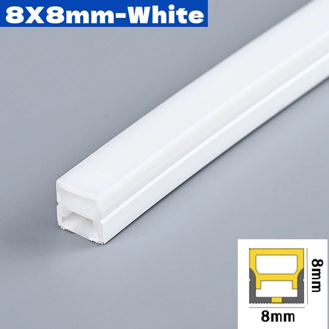 4/6/8/10mm Narrow LED Neon Silicone Tube Rope Lamp Recessed DC12V Flexible Waterproof Diffuser Cabinet Closet Ribbon Strip Light