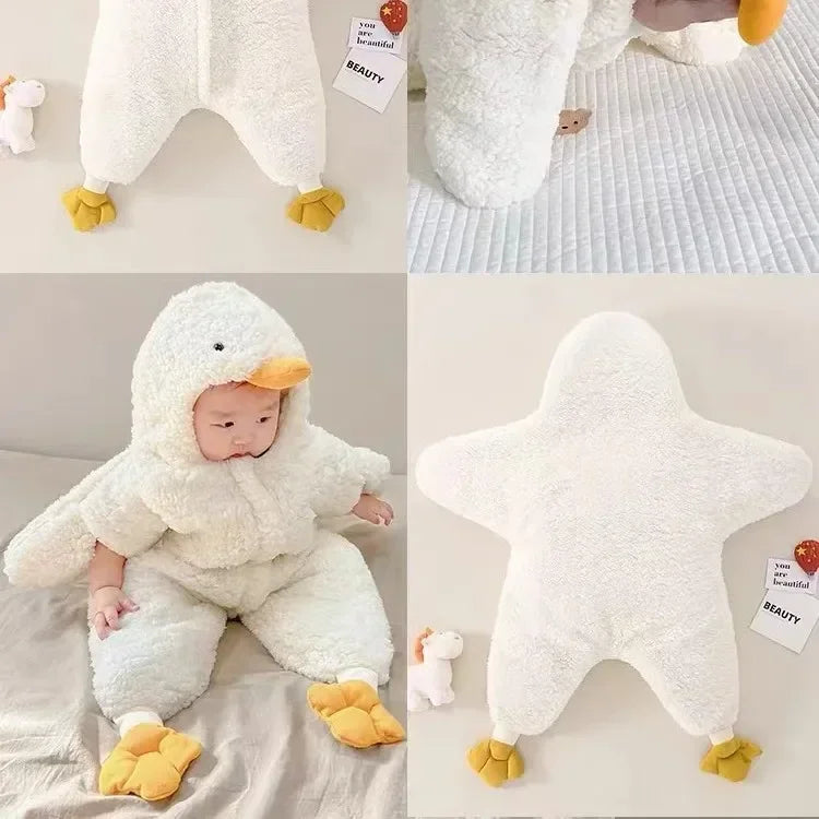 2024 Babys Neugeborene Mädchen Jungen Kleidung Ente & süßes Design Body & Einteiler gepolstert für Babys Strampler 5-Tage-Versand Hoodies