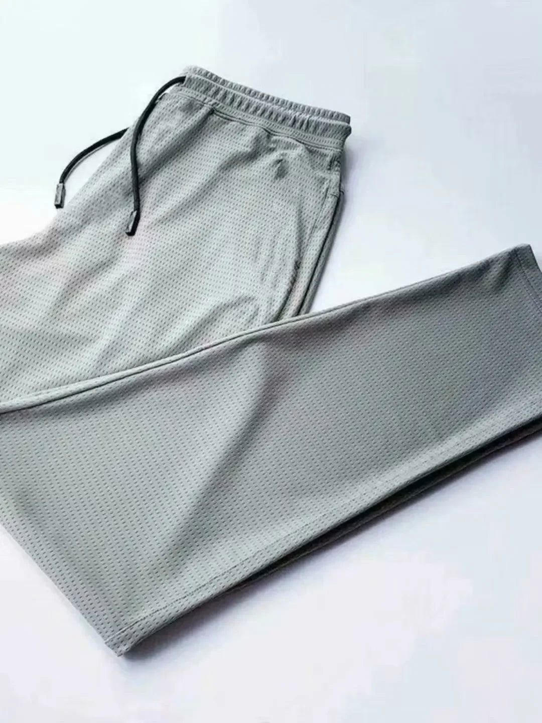 2024 New Ice Silk Pants Summer Thin Breathable Mesh Pants Men's Casual Ice Cold Men's Other Material.