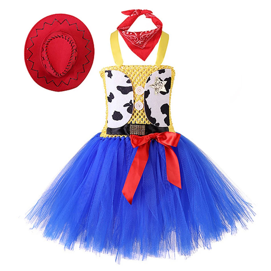 Woody Jessie Toy Story Cowboy Performance Kostüm Sets Mädchen Cartoon Tutu Kleid Kinder Disney Cosplay Karneval Party Kleidung