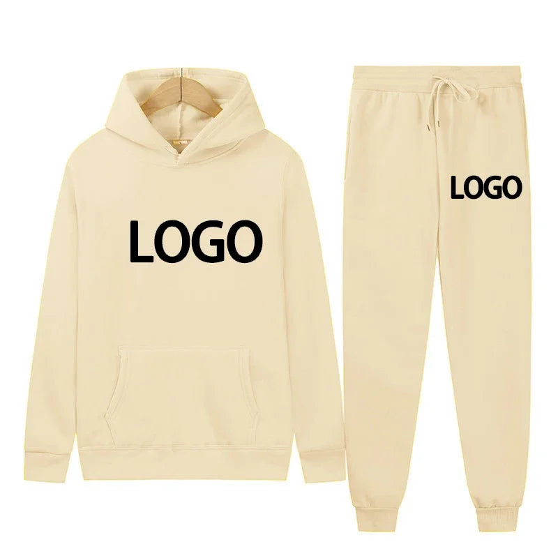 Maßgeschneiderter bedruckter Herren- und Damen-Trainingsanzug mit Kapuze, Sweatshirts und Jogginghose, hochwertiger Unisex-Anzug für den Alltag, lässig, Sport, Hoodies