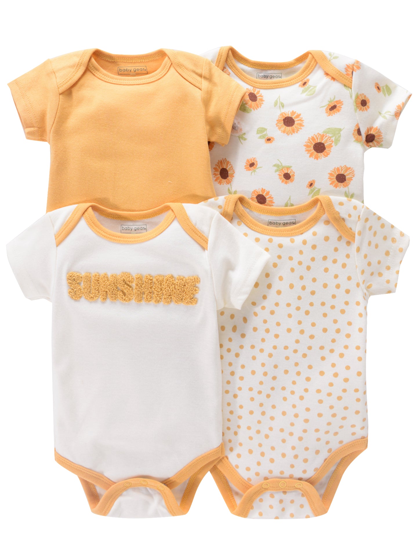 4PCS Neugeborenen Strampler Kurzarm Rundhals Cartoon Tier Blumen Drucken Body Onesies Für Baby Jungen Und Mädchen Kleidung