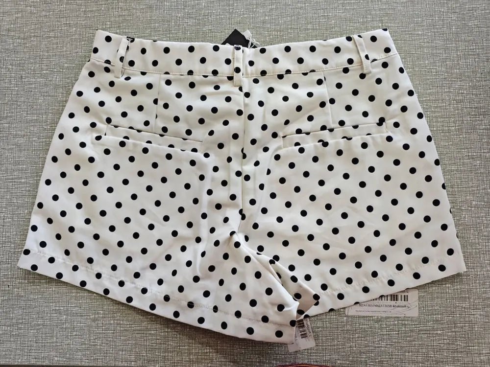 TRAFZA Herbst Polka Dot Gedruckt Jacke Für Frauen Lange Ärmel Rollkragen Zipper Mit Taschen Kordelzug Lose Vintage Mäntel