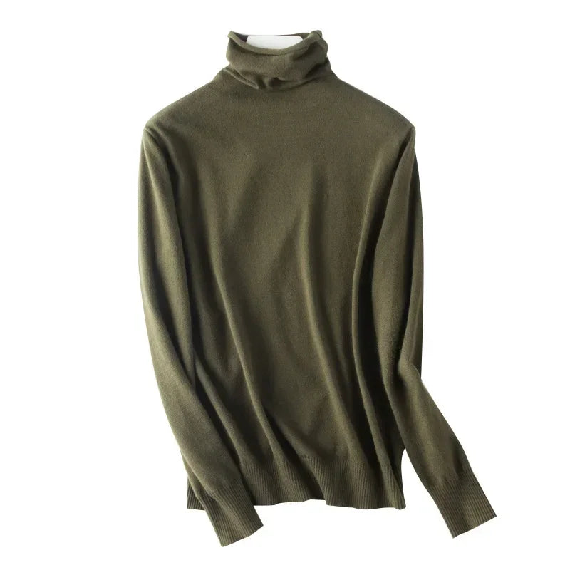 Herbst-Winter-Pullover mit Rollkragen, schmale Passform, Basic-Pullover, 2025, modische koreanische Strickoberteile, Bodenbildung, Damenpullover, Stretch-Pullover