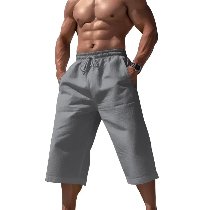 Grenzüberschreitende Sommer-lose und atmungsaktive Capri-Hose, Herrenmode, lässige, atmungsaktive Shorts, Jogginghose für Herren