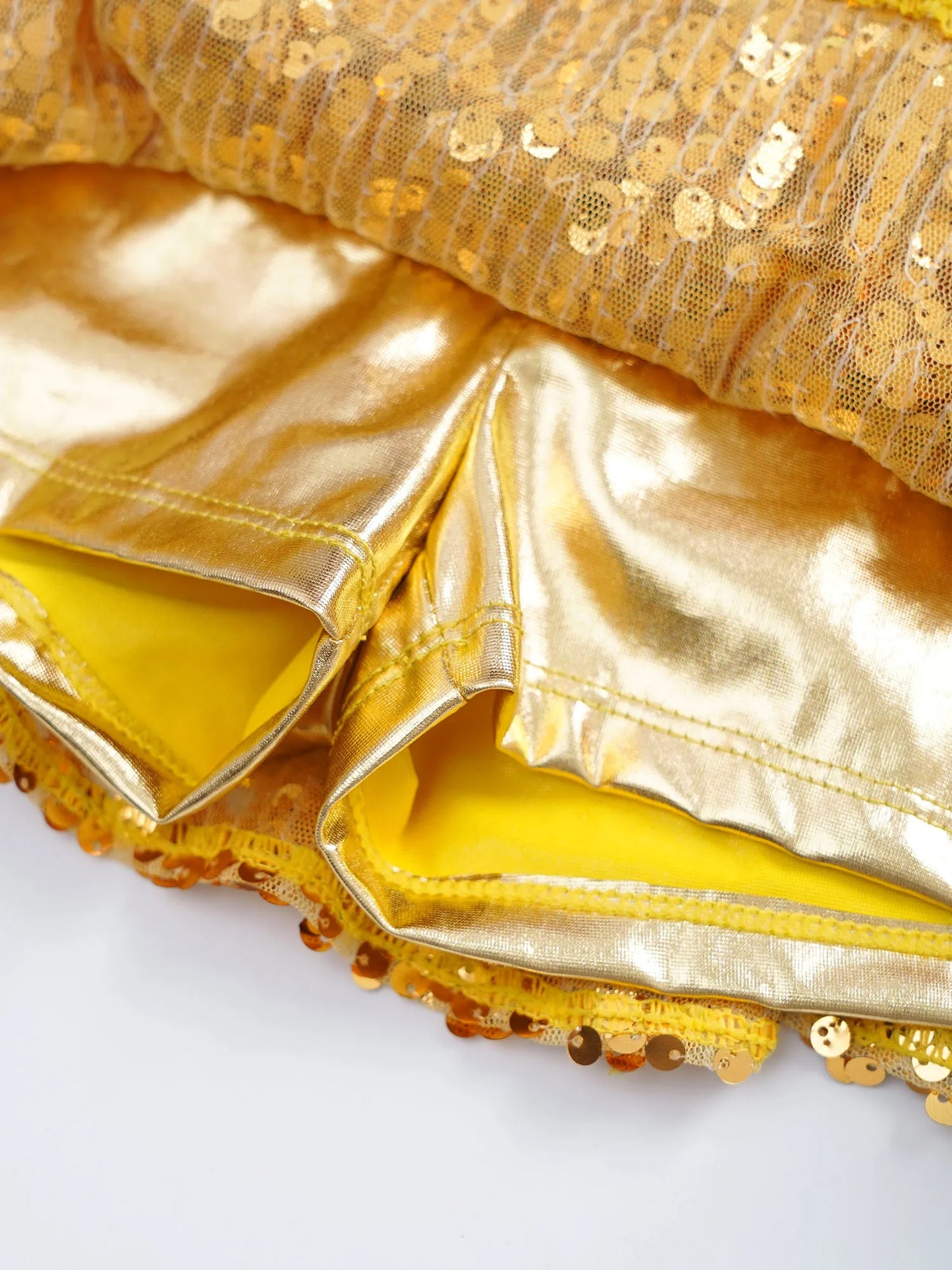 Kinder Mädchen Pailletten Jazz Ballett Tanzkleid Ärmellos Ausschnitt Tiered Rüschen Trikot Salsa Samba Rumba Skating Performance Kostüm