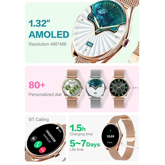 VALDUS VL60 Pro 2025 New Smartwatch For Women Men AMOLED Screen Bluetooth Call IP68 Waterproof Fitness Sports Smart Watch Gift.