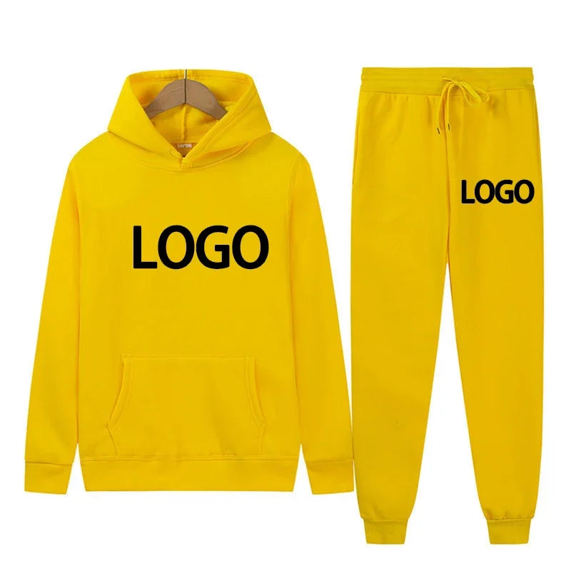 Maßgeschneiderter bedruckter Herren- und Damen-Trainingsanzug mit Kapuze, Sweatshirts und Jogginghose, hochwertiger Unisex-Anzug für den Alltag, lässig, Sport, Hoodies