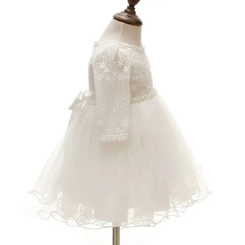 Baby Taufe Weißes Kleid Säuglingskleid Kleid Mädchen Party Geburtstag Hochzeit Prinzessin Kleid Für Kinder Erstkommunion Leistung 0-24M