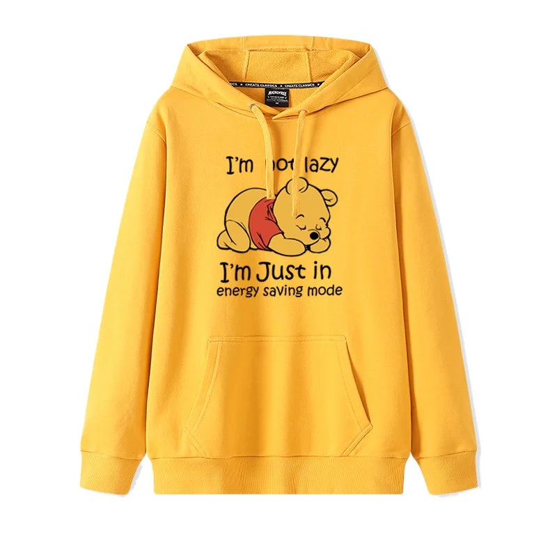 Cartoon Winnie the Pooh Mode einfacher Pullover Damen lockere und bequeme Kapuze vielseitige Paar Freundin Pullover Jacke